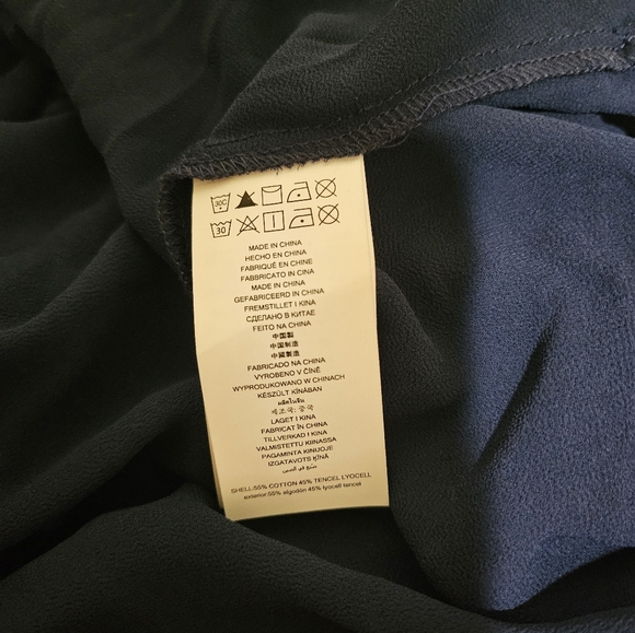 Michael Kors Navy Blue Tiered Eyelet Short Sleeve Dress XS - Picture 5 of 7